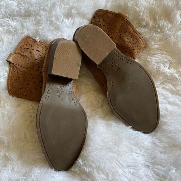 Reba Cowboy Boots Size 7 Leather Western Coastal Cowgirl Cutout Teal Underlay - Picture 6 of 12